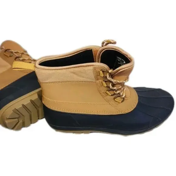 Universal Thread Women's 10 Duck Boots Waterproof Rain Lace Up Tan Black Ankle - Picture 14 of 16